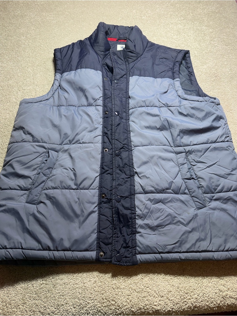 southern proper mens colorblock quilted blue puffer vest sz 2XL